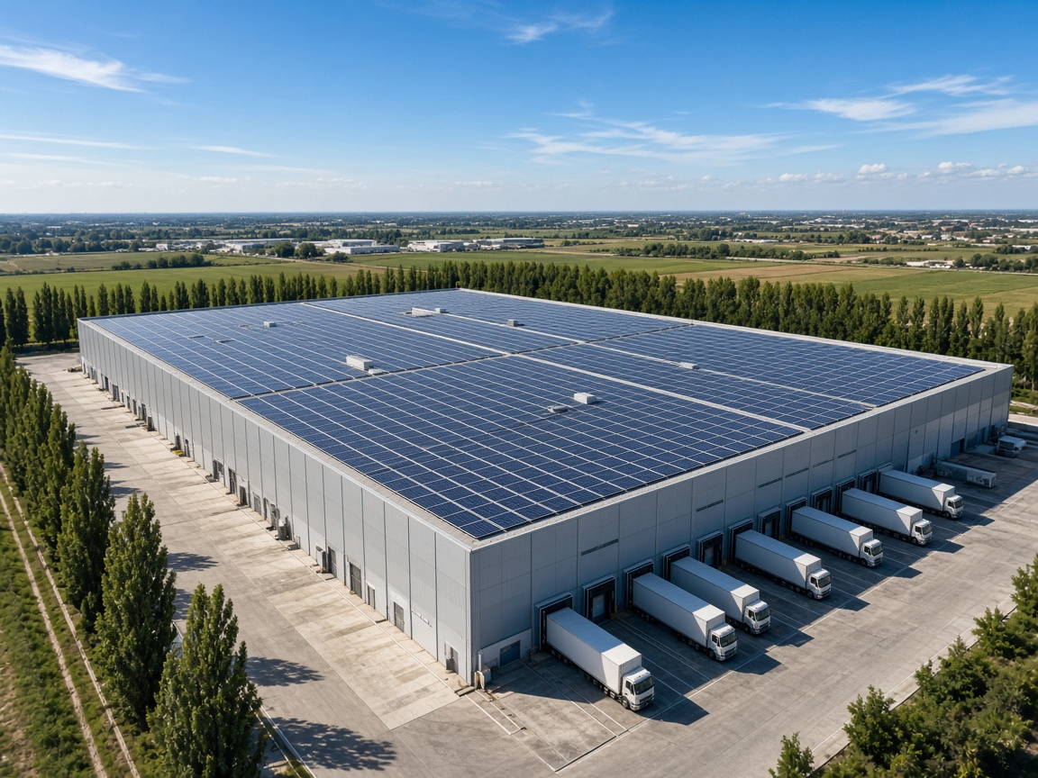 Capannone industriale con copertura fotovoltaica